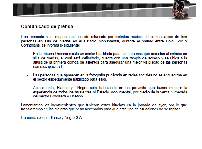 Comunicado de Colo Colo