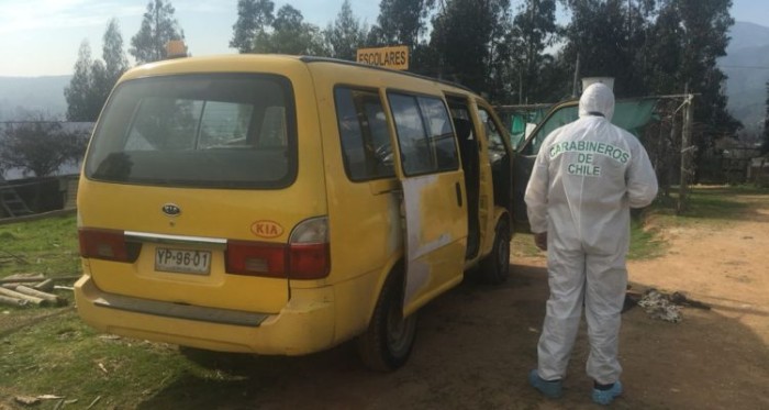Encuentran dos cuerpos al interior de furgón escolar en Quilpué: tenían impactos de balas