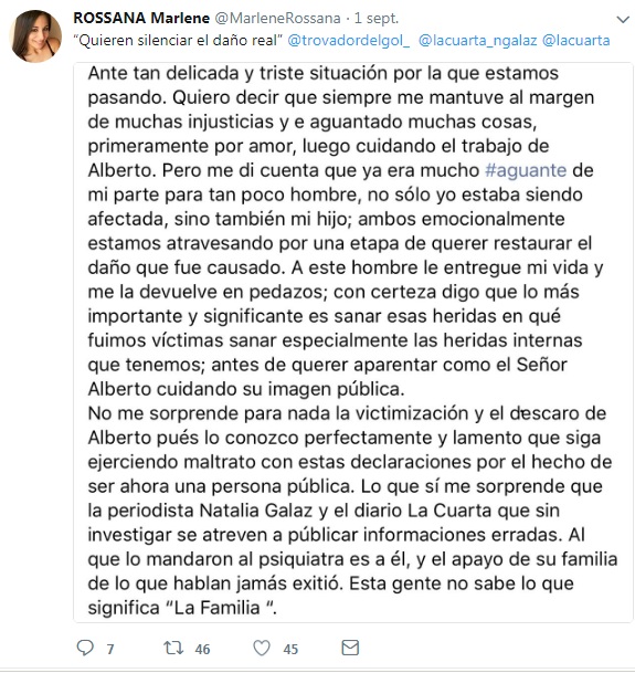 Rossana Sánchez / Twitter