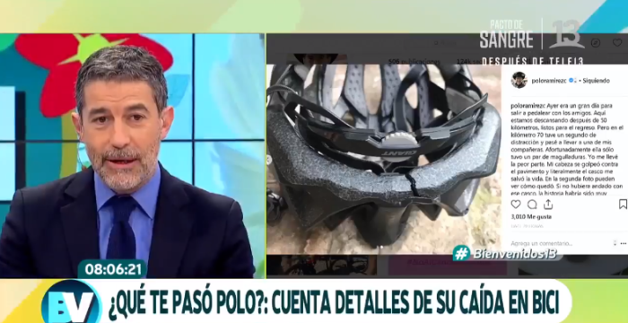 Casco salvó la vida de Polo Ramírez tras fuerte caída en bicicleta: relató su gran susto