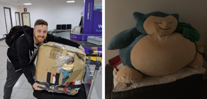 Hombre ebrio que compró Pokémon gigante sufrió terrible drama: no lo podía llevar a casa