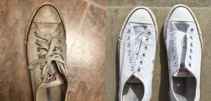 El sencillo y efectivo truco viral para dejar como nuevas tus zapatillas de lona blanca