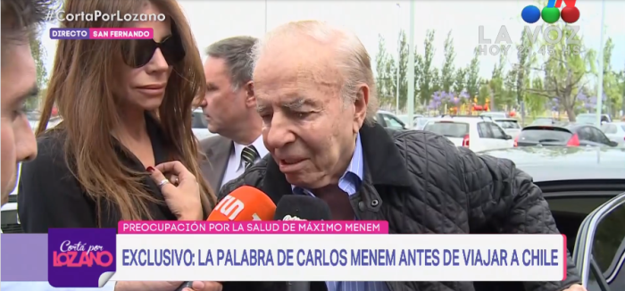 Carlos Menem rompe el silencio a horas de llegar a Chile: 