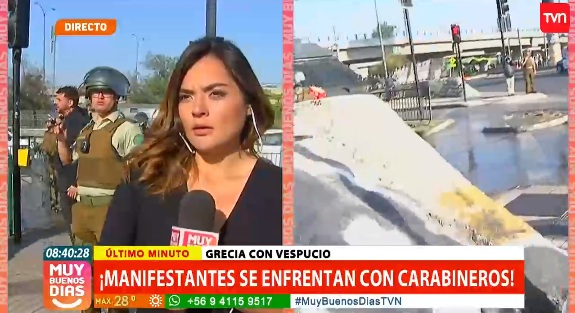 Manifestante increpó a periodista de Muy Buenos Días durante despacho: aseguró que mentía