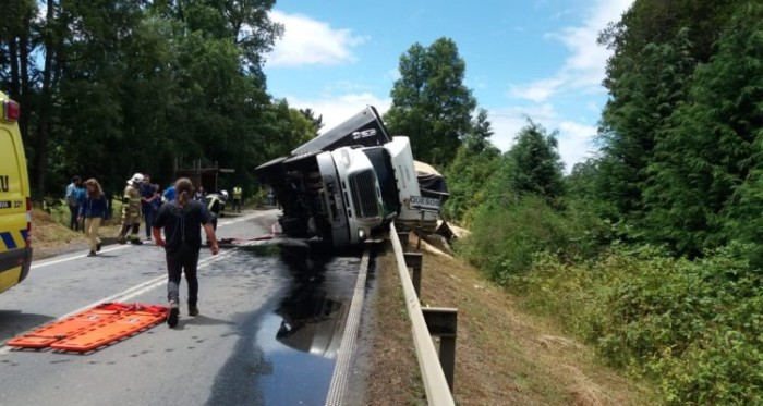 Impactante colisión entre camión, automóvil y furgón provocó tragedia en Valdivia: hay 9 muertos