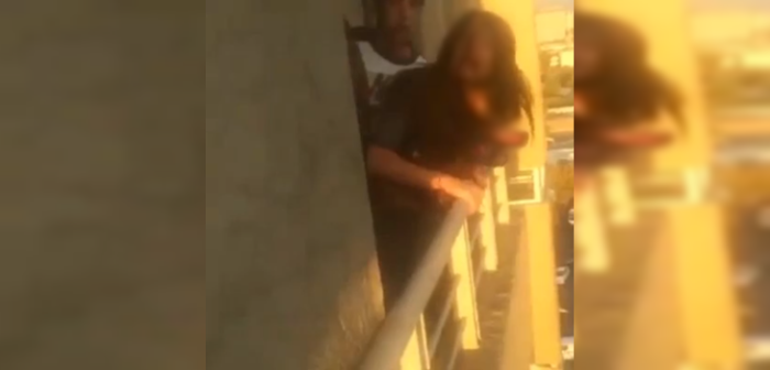 Mujer fue agredida frente a su hijo en departamento de Santiago: vecina grabó brutal momento