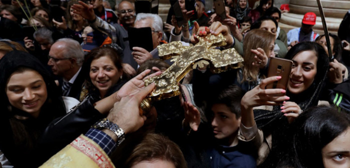 Los cristianos católicos celebran la resurrección de Cristo en Jerusalén