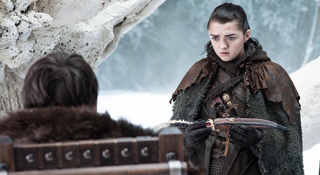 reencuentro entre arya stark y bran stark