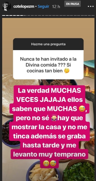 Coté López explicó por qué no quiere ir a la divina comida