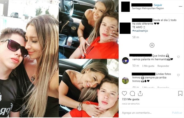 dedicatoria hijo de luli en Instagram