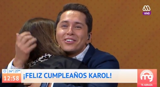Presentación oficial: pareja de Karol Lucero estuvo en Mucho Gusto para saludarlo por su cumpleaños