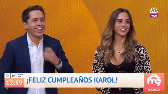 Momento en que polola sorprendió a Karol Lucero en Mucho Gusto
