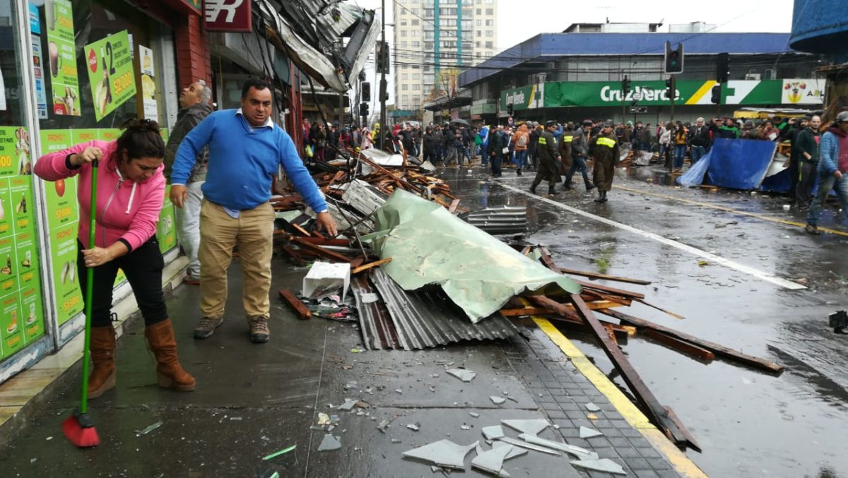 Caídas de árboles y voladura de techumbres: los registros que dejó paso de tromba por Concepción