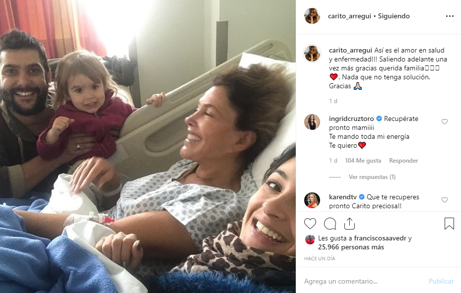 Carolina Arregui explicó razón tras imagen en la que aparece hospitalizada y que preocupó en redes