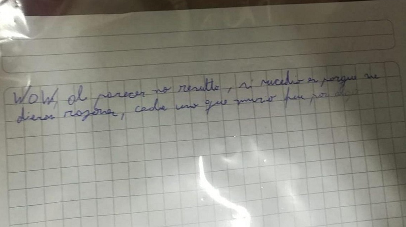carta que dejó el joven imputado por balear a compañero en puerto montt