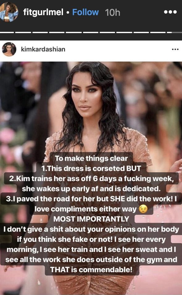 Entrenadora de Kim Kardashian la defiende de críticas por su diminuta cintura