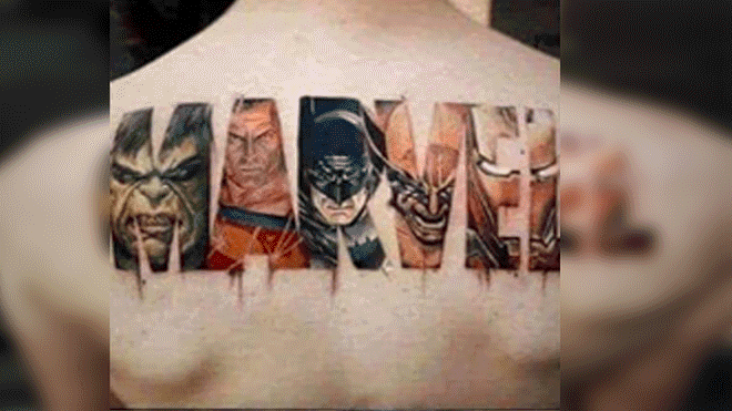 joven se hizo tatuaje de marvel con grosero error