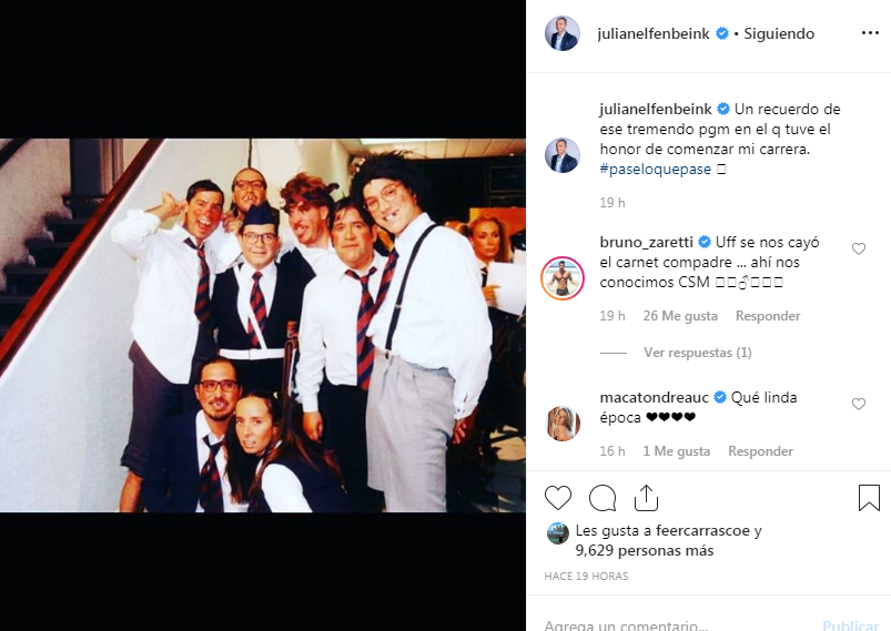 Julián Elfenbein compartió imagen del 'Pase que lo Pase' que hizo recordar a Felipe Camiroaga