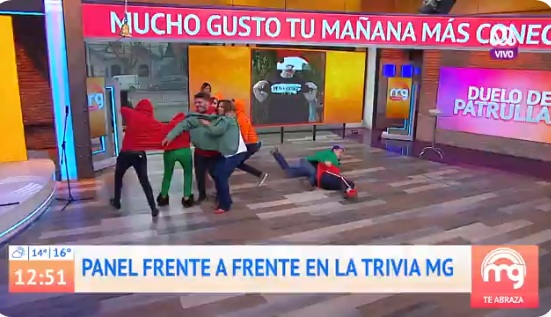 Caída de Paty y Viñuela en Mucho Gusto