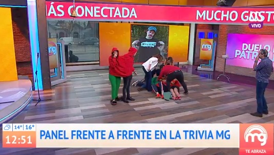 Caída de Paty y Viñuela en Mucho Gusto