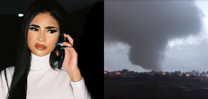 Youtuber que quería grabarse parodiando a Paloma Mami captó justo cuando pasó tornado en Los Ángeles