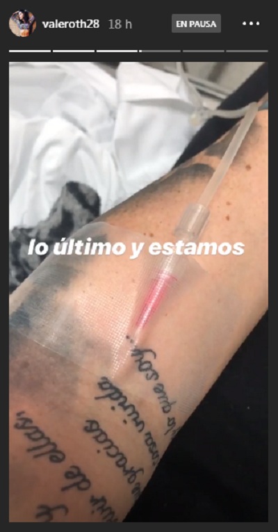 vale roth presento complicaciones tras su ameu