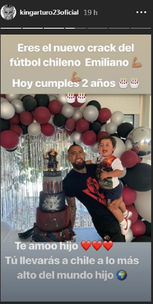 arturo vidal celebro el cumpleaños de su hijo emiliano