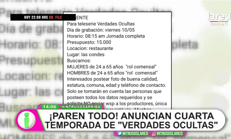 Posible nueva temporada de Verdades Ocultas