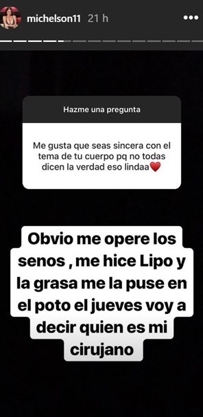 Ignacia Michelson  reveló a qué operaciones estéticas se ha sometido