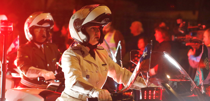 Carabinera lideró por primera vez escolta motorizada de Piñera en Cuenta Pública 2019