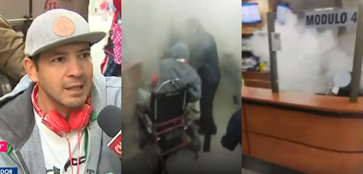 Hombre accionó extintor para protestar en Compin de Santiago: registro evidencia caótico momento