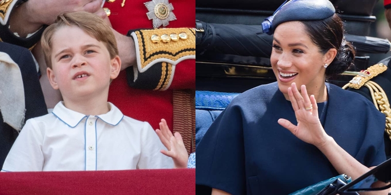 El gesto del príncipe George que hizo reír a Meghan Markle durante el desfile Trooping the Colour