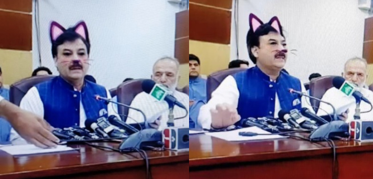 Ministro sufrió hilarante fail durante conferencia por Facebook Live: olvidó sacar el filtro de gato
