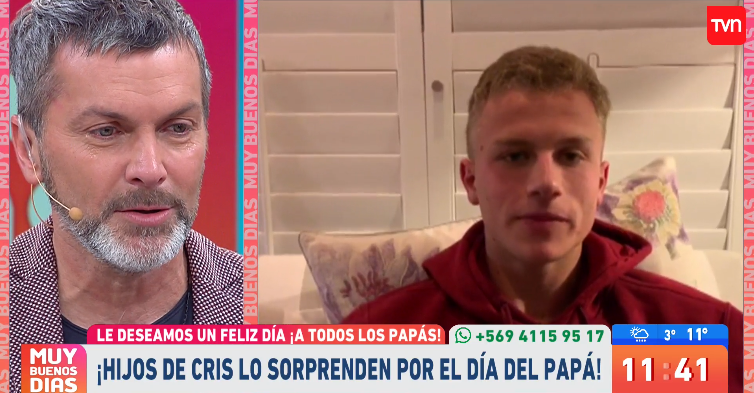 Cristián Sánchez se emocionó con cariñoso saludo de hijos de Diana Bolocco por el Día del Padre