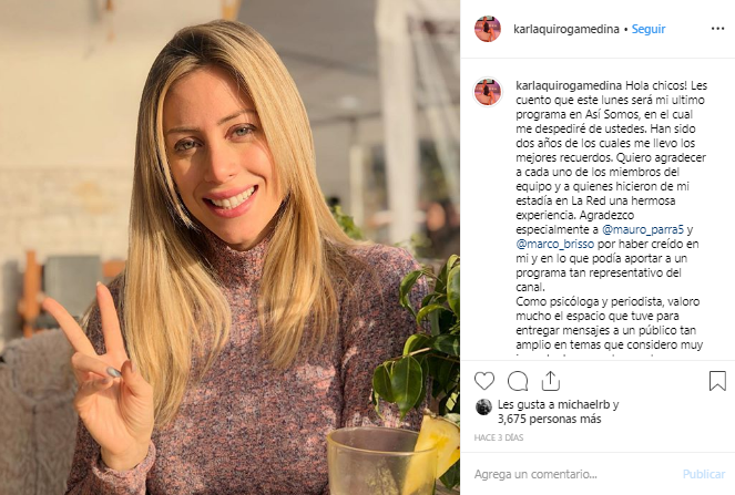 Karla Quiroga deja Así Somos