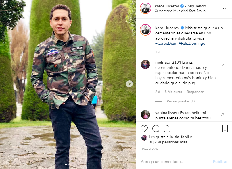 Reflexión de Karol Lucero en un cementerio desató debate entre sus seguidores