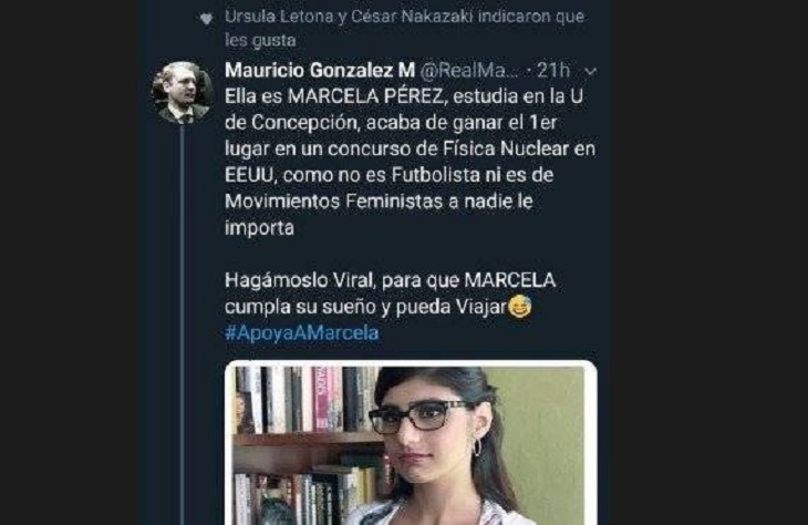 ursula letona retuiteo noticia falsa de mia khalifa