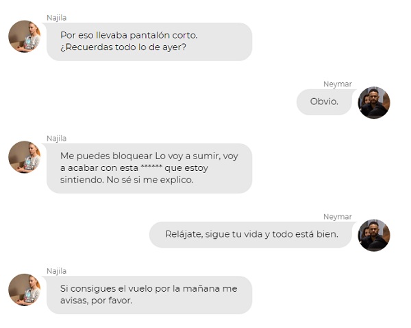 conversacion entre neymar y najila por whattsapp