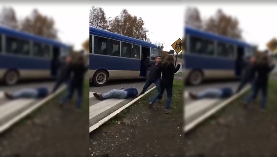 Chofer de bus agredió con un fierro a colega en Puyehue y amenazó a mujer que quiso frenar todo