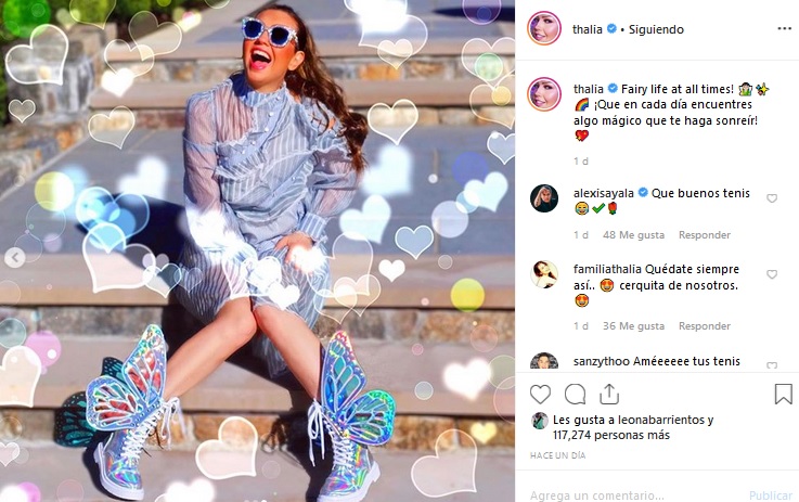 Thalia encantó con singular calzado