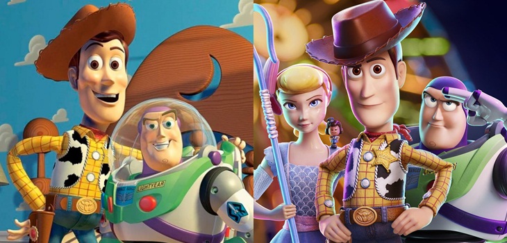 La evolución de Toy Story desde su primera película hasta el debut de la cuarta entrega