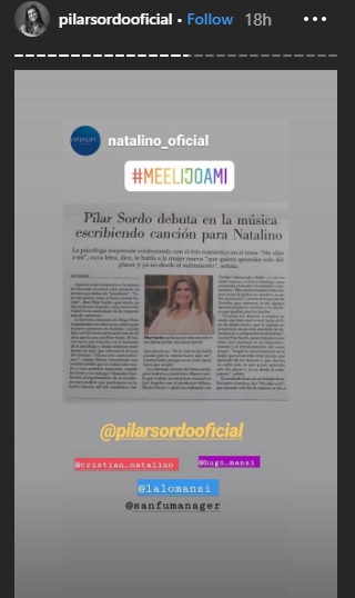 Pilar Sordo escribió la letra de una canción nueva de Natalino