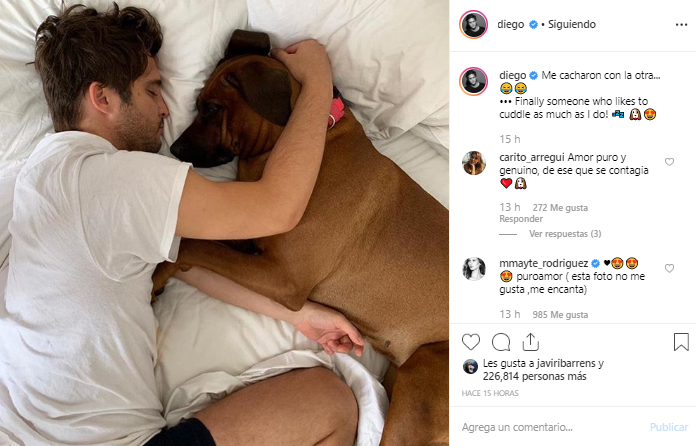 Diego Boneta publicó tierna foto con perrita de Mayte Rodríguez 