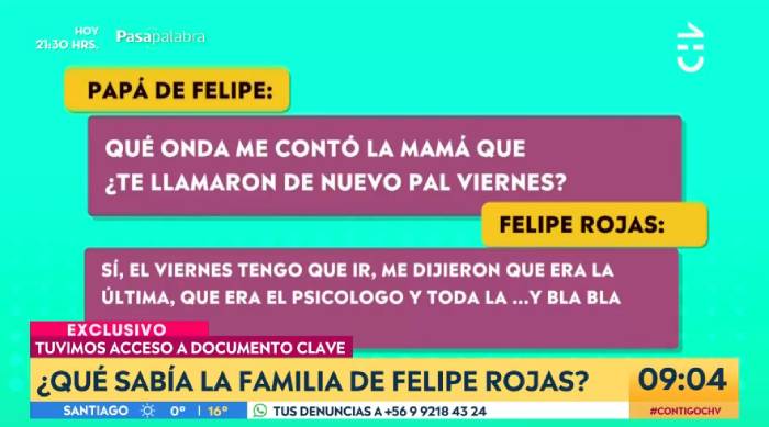 misteriosas conversaciones teléfonicas entre felipe rojas y padres