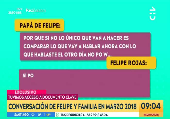 misteriosas conversaciones teléfonicas entre felipe rojas y padres
