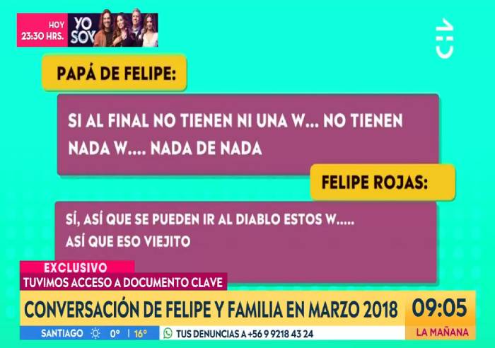 misteriosas conversaciones teléfonicas entre felipe rojas y padres