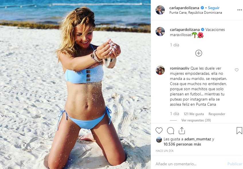 comentarios mala onda en foto de carla pardo