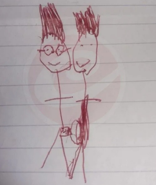 dibujo de menor abusado por compañero