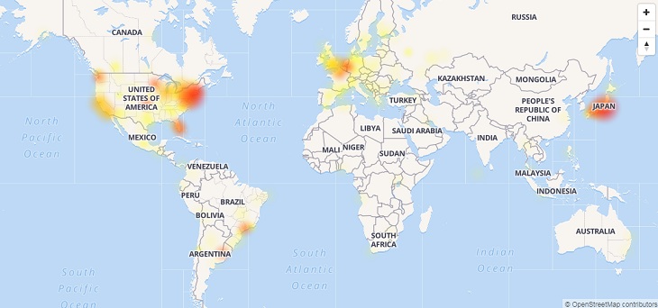 zonas con mayor caida de twitter