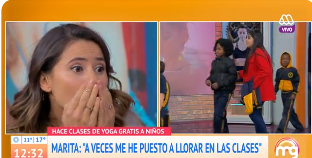 Marita García fue sorprendida por sus alumnos de yoga